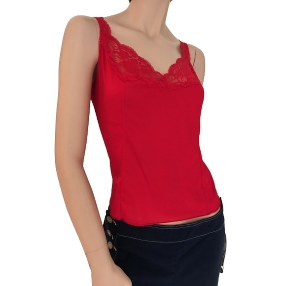 π
ΊVintage Olga Lipstick Red Lace Lacy Camisole Cami Top Gorgeous NWOT - Picture 5 of 10